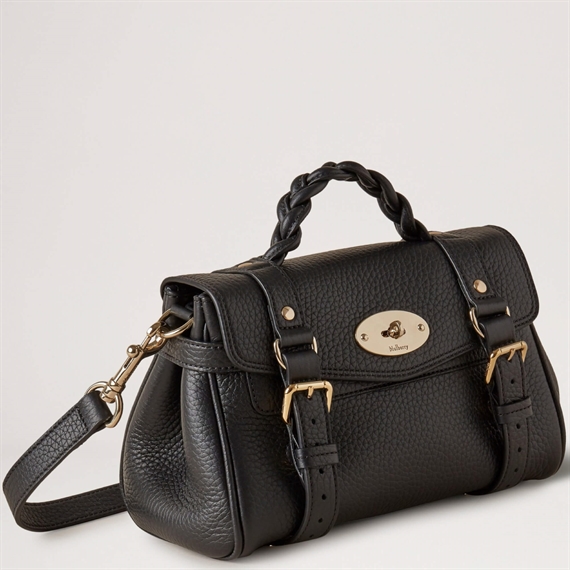 Mulberry Mini Alexa Black Heavy Grain 